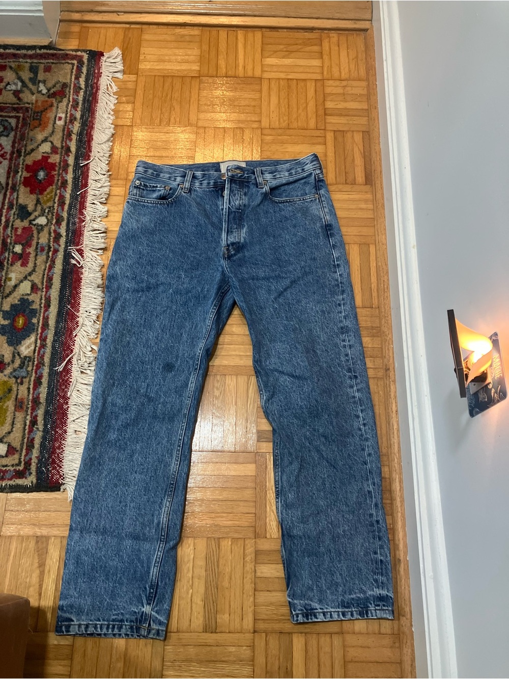 Everlane Straight-Leg Blue Denim Jeans